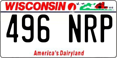 WI license plate 496NRP