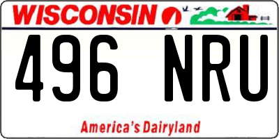 WI license plate 496NRU