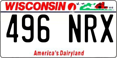 WI license plate 496NRX