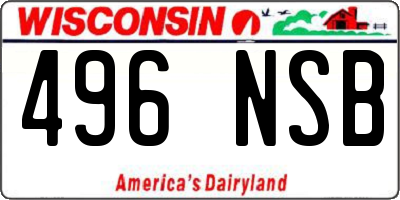 WI license plate 496NSB