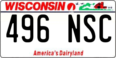 WI license plate 496NSC