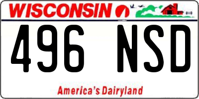 WI license plate 496NSD