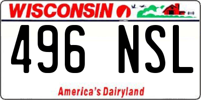 WI license plate 496NSL