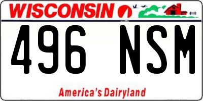 WI license plate 496NSM