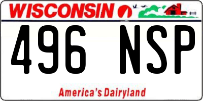 WI license plate 496NSP
