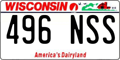 WI license plate 496NSS