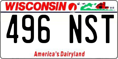 WI license plate 496NST