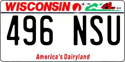 WI license plate 496NSU
