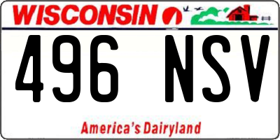 WI license plate 496NSV
