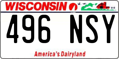 WI license plate 496NSY