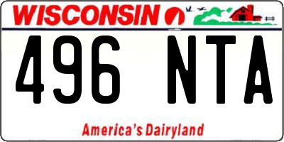 WI license plate 496NTA