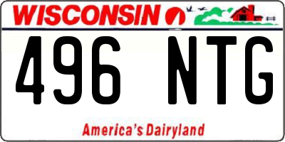 WI license plate 496NTG