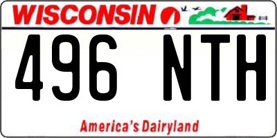 WI license plate 496NTH