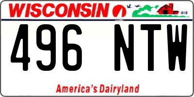 WI license plate 496NTW