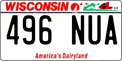 WI license plate 496NUA
