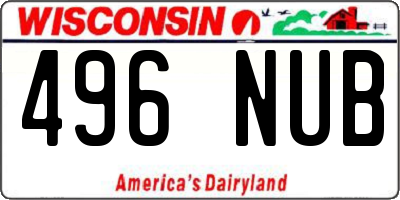 WI license plate 496NUB