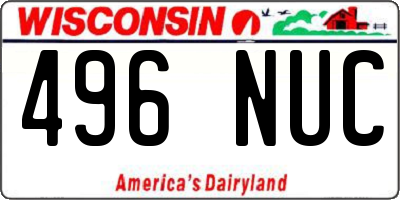 WI license plate 496NUC