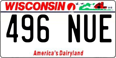 WI license plate 496NUE
