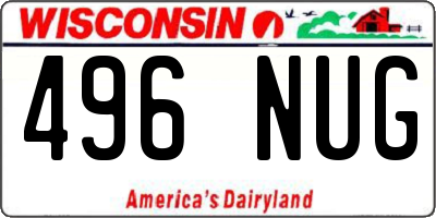 WI license plate 496NUG