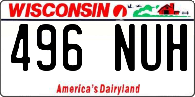 WI license plate 496NUH
