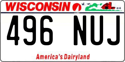 WI license plate 496NUJ
