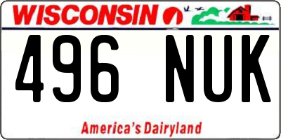 WI license plate 496NUK