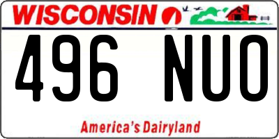 WI license plate 496NUO
