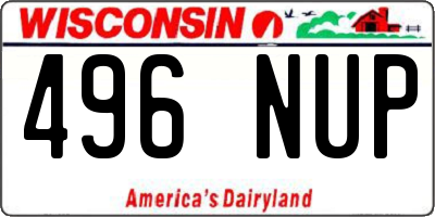 WI license plate 496NUP