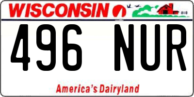 WI license plate 496NUR