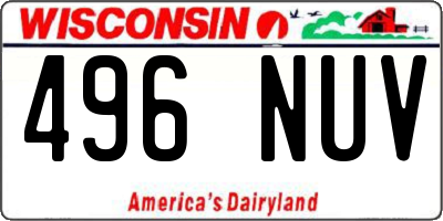 WI license plate 496NUV