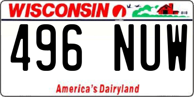 WI license plate 496NUW