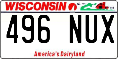 WI license plate 496NUX