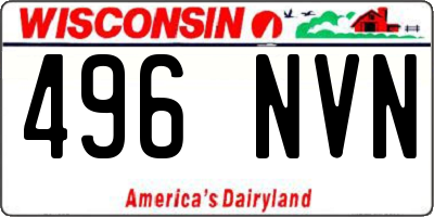 WI license plate 496NVN