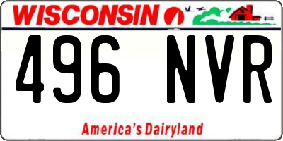 WI license plate 496NVR