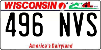WI license plate 496NVS
