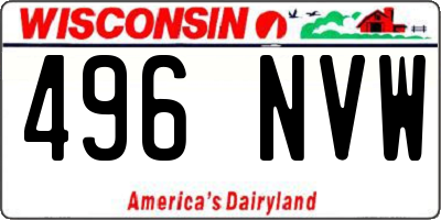 WI license plate 496NVW