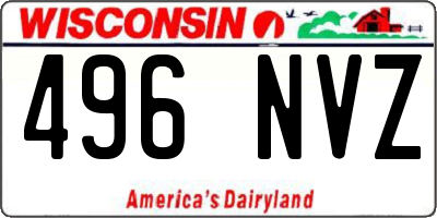 WI license plate 496NVZ