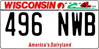 WI license plate 496NWB