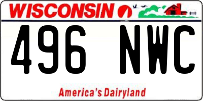 WI license plate 496NWC