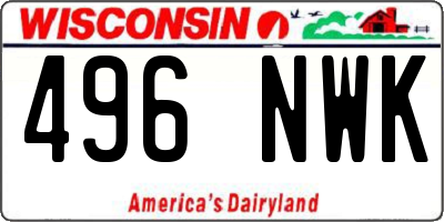 WI license plate 496NWK