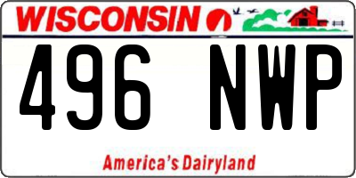 WI license plate 496NWP