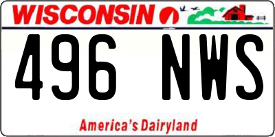 WI license plate 496NWS