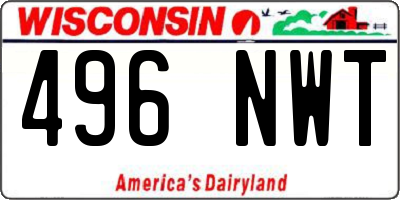 WI license plate 496NWT