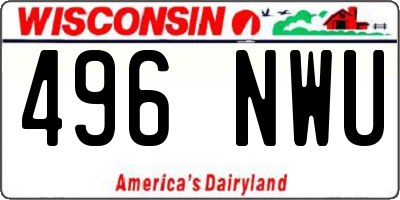 WI license plate 496NWU