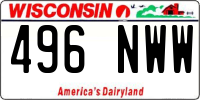 WI license plate 496NWW