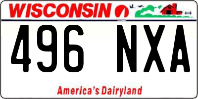 WI license plate 496NXA