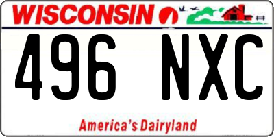 WI license plate 496NXC