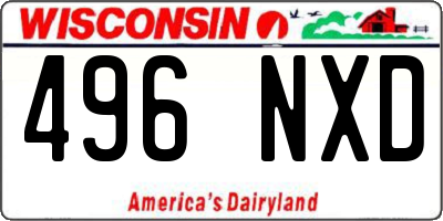 WI license plate 496NXD