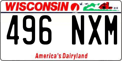 WI license plate 496NXM