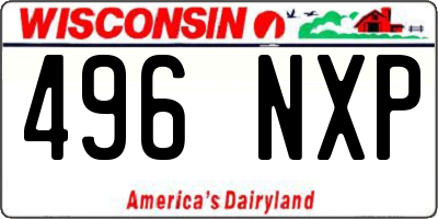 WI license plate 496NXP